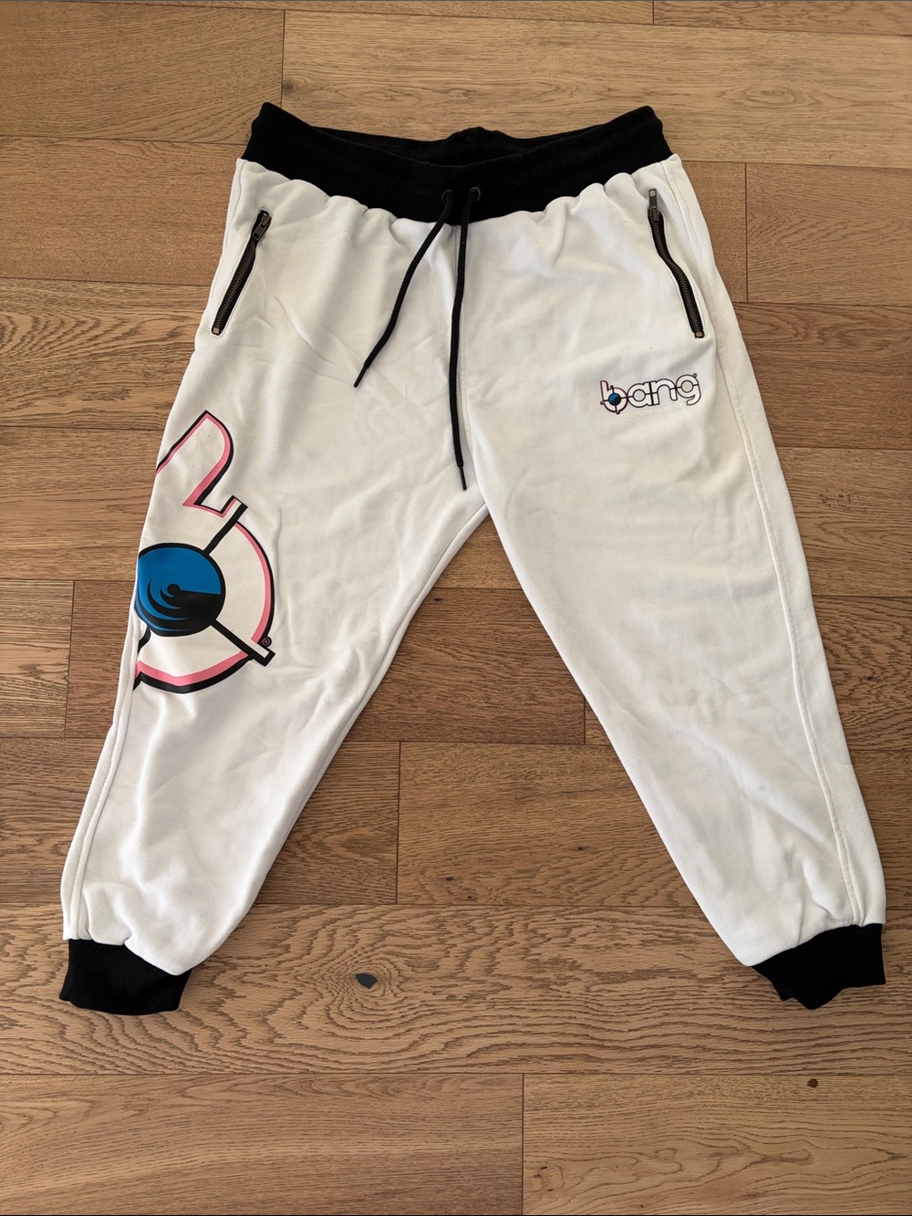 Bang White & Black Logo Graphic men’s Jogger Bottoms